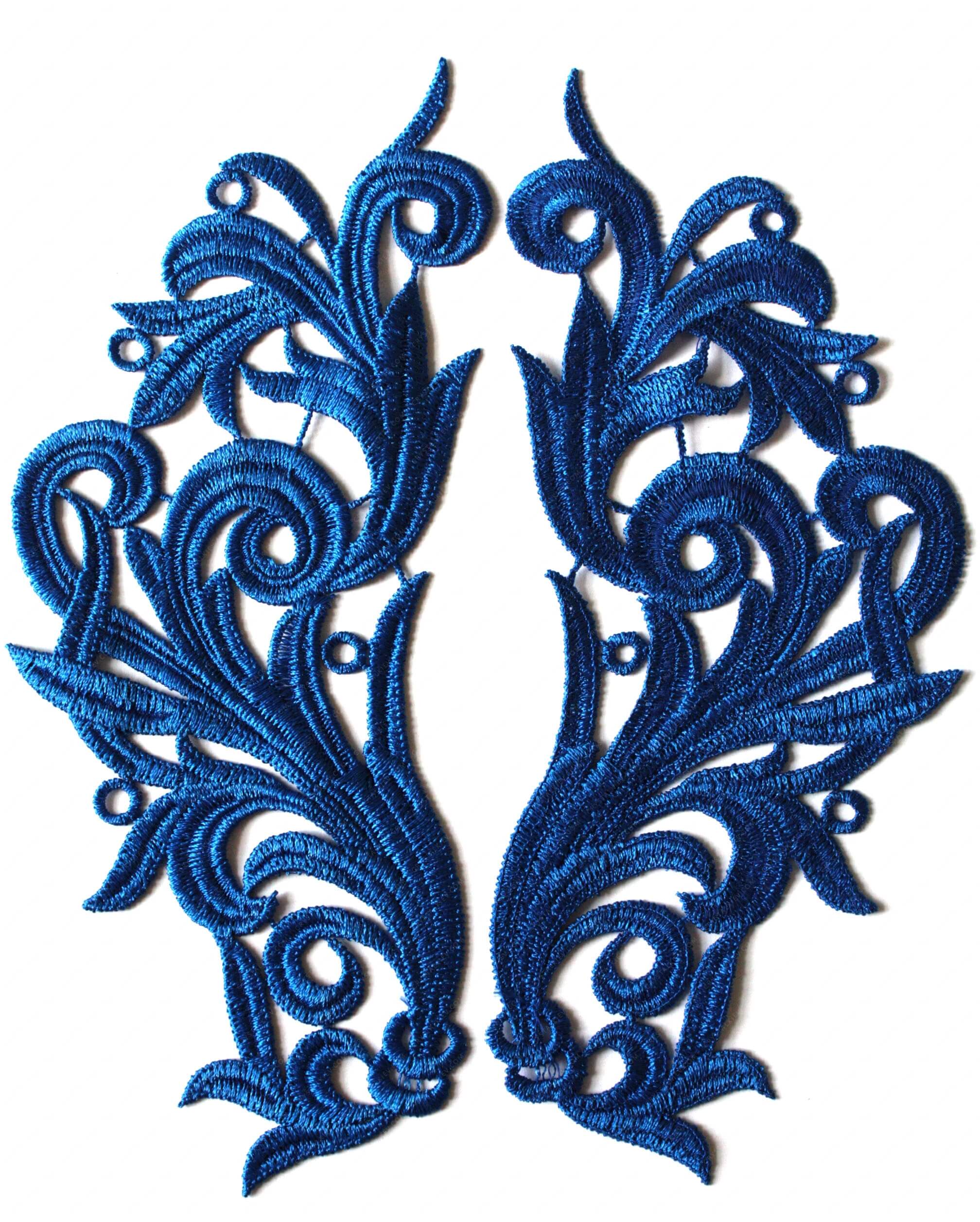 Мереживний лейс(2 шт) Dark Blue 22х9см